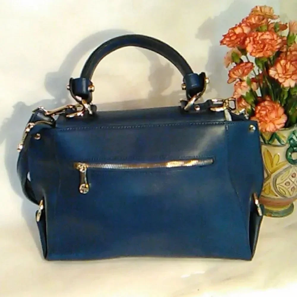 Segolene en cuir Blue Bag